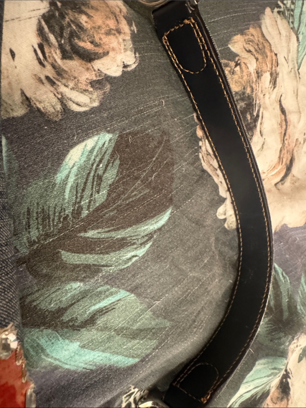 Authentic Vintage Dior Denim Floral Embellished Saddle bag - Picture 9 of 9